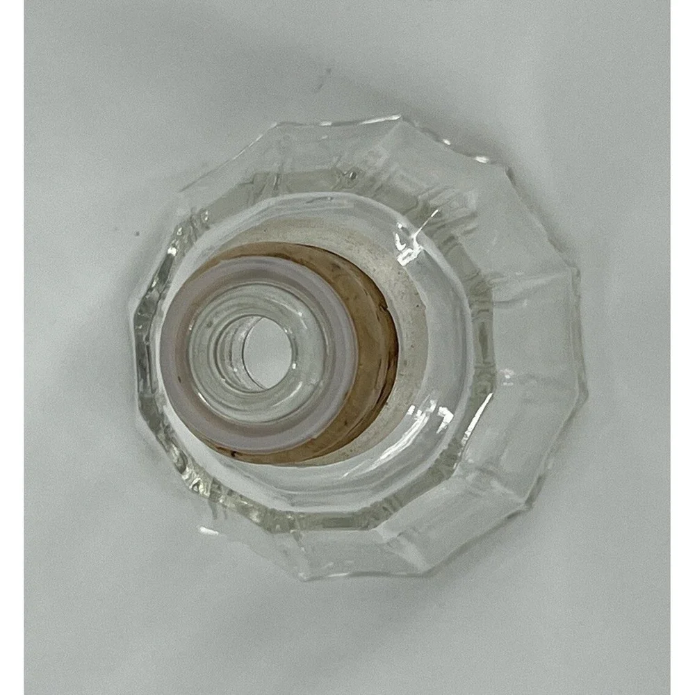 Vintage Clear Glass Liquor Bottle Decanter Hexagon Mid Century Modern 12